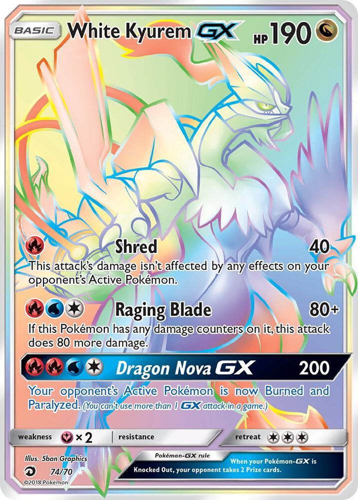 White Kyurem GX 74/70 (Dragon Majesty)  - Holofoil