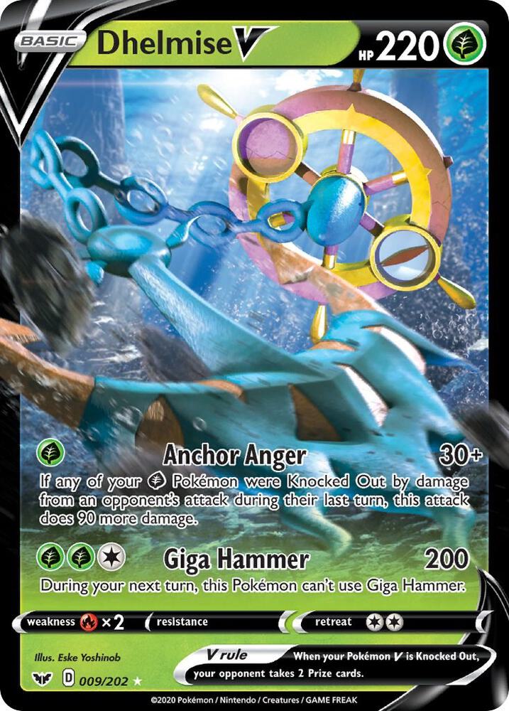 Dhelmise V 009/202 (SWSH01: Sword & Shield Base Set)  - Holofoil