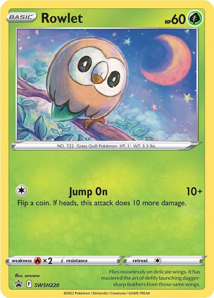 Rowlet SWSH220 (SWSH: Sword & Shield Promo Cards)  - Holofoil
