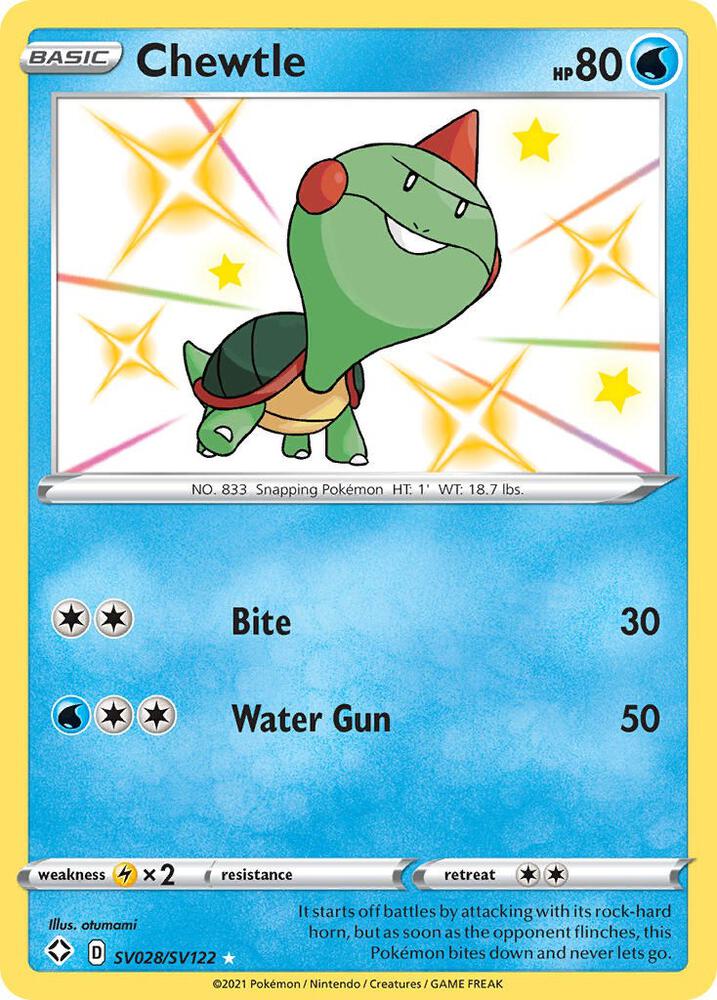 Chewtle SV028/SV122 (Shining Fates: Shiny Vault)  - Holofoil