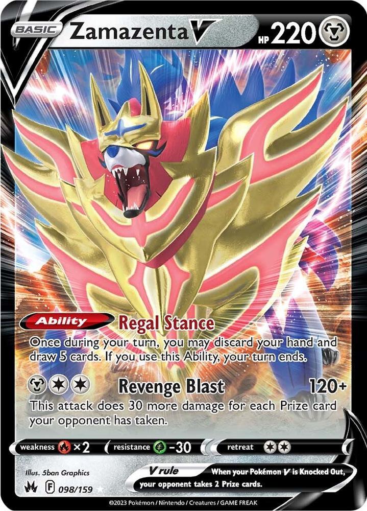 Zamazenta V 098/159 (Crown Zenith)  - Holofoil