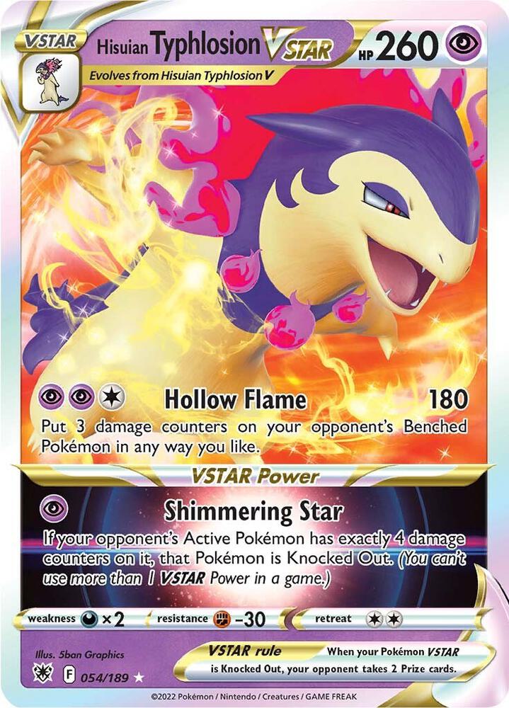 Hisuian Typhlosion VSTAR 054/189 (SWSH10: Astral Radiance)  - Holofoil