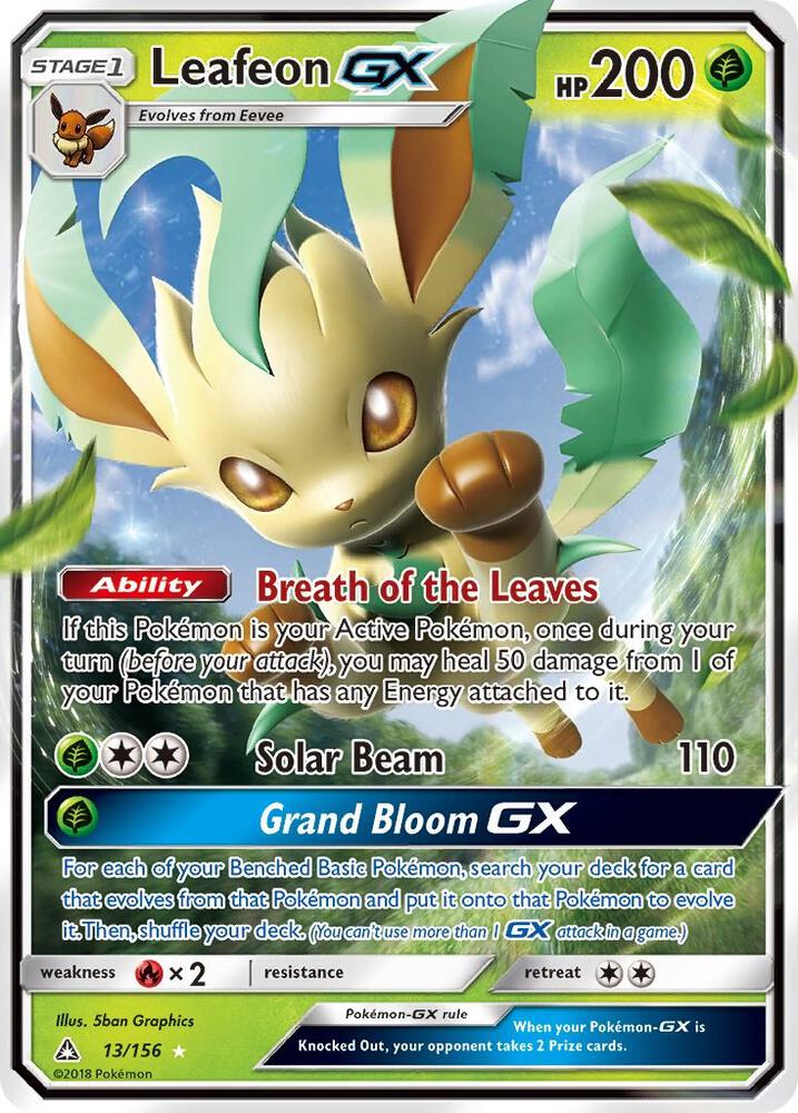 Leafeon GX 13/156 (SM - Ultra Prism)  - Holofoil