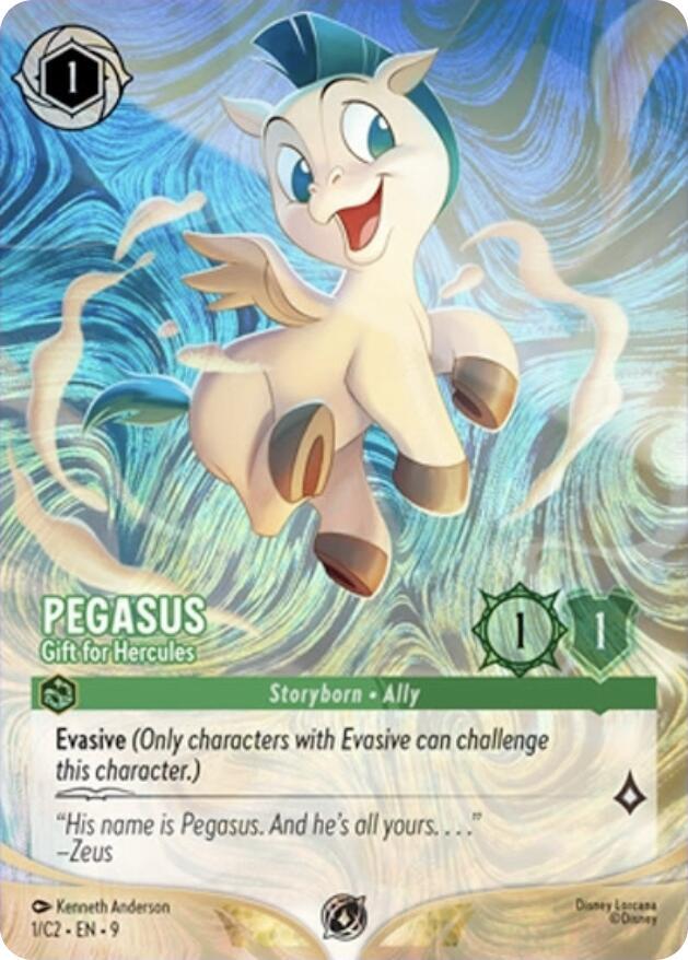 Pegasus, Gift for Hercules 1 (Disney Lorcana Promo Cards)  - Cold Foil