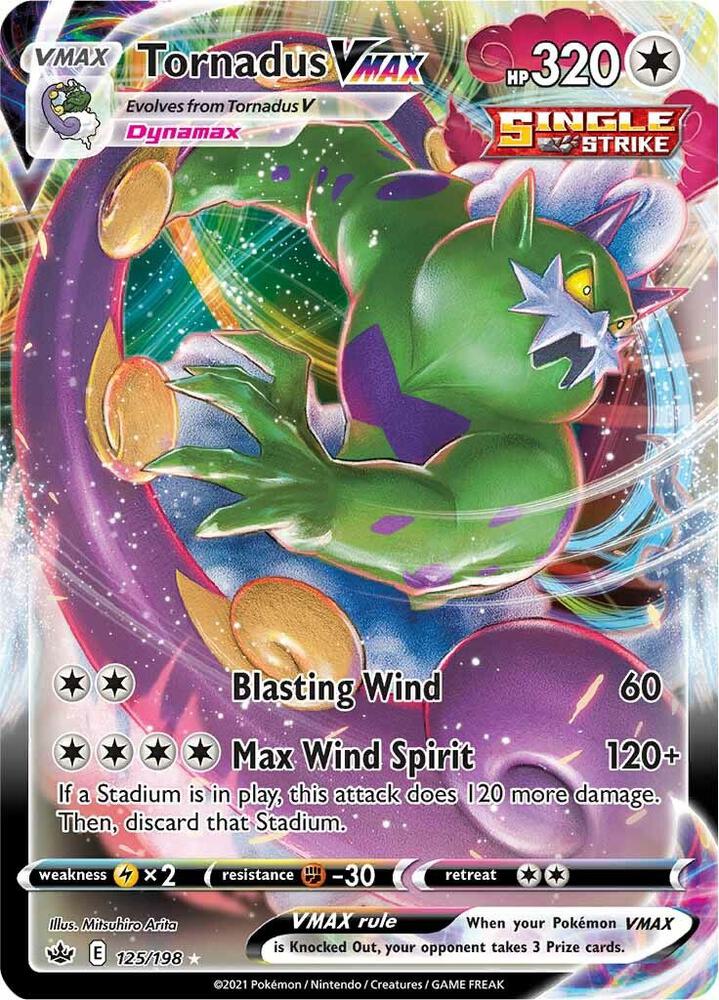 Tornadus VMAX 125/198 (SWSH06: Chilling Reign)  - Holofoil