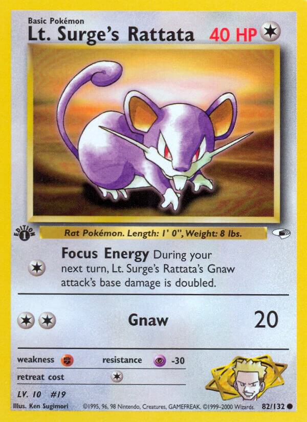 Lt. Surge's Rattata 082/132 (Gym Heroes)  - 1st Edition