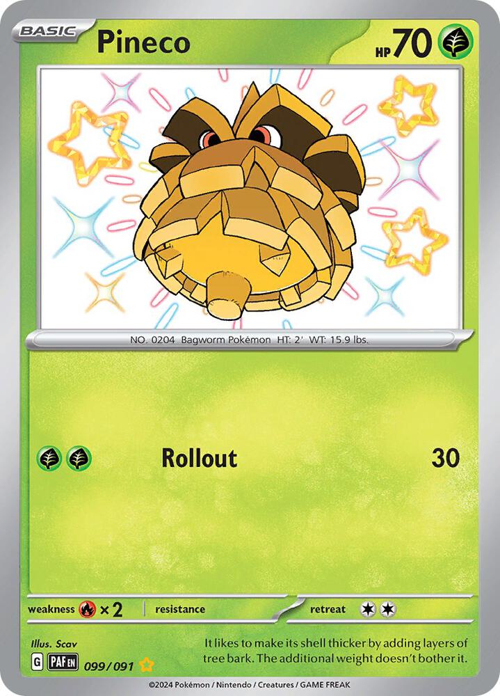 Pineco 099/091 (SV: Paldean Fates)  - Holofoil