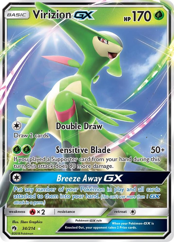 Virizion GX 34/214 (SM - Lost Thunder)  - Holofoil