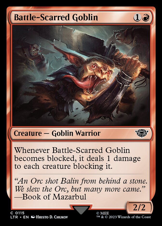 Battle-Scarred Goblin 115/281 (Universes Beyond: The Lord of the Rings: Tales of Middle-earth)  - Foil