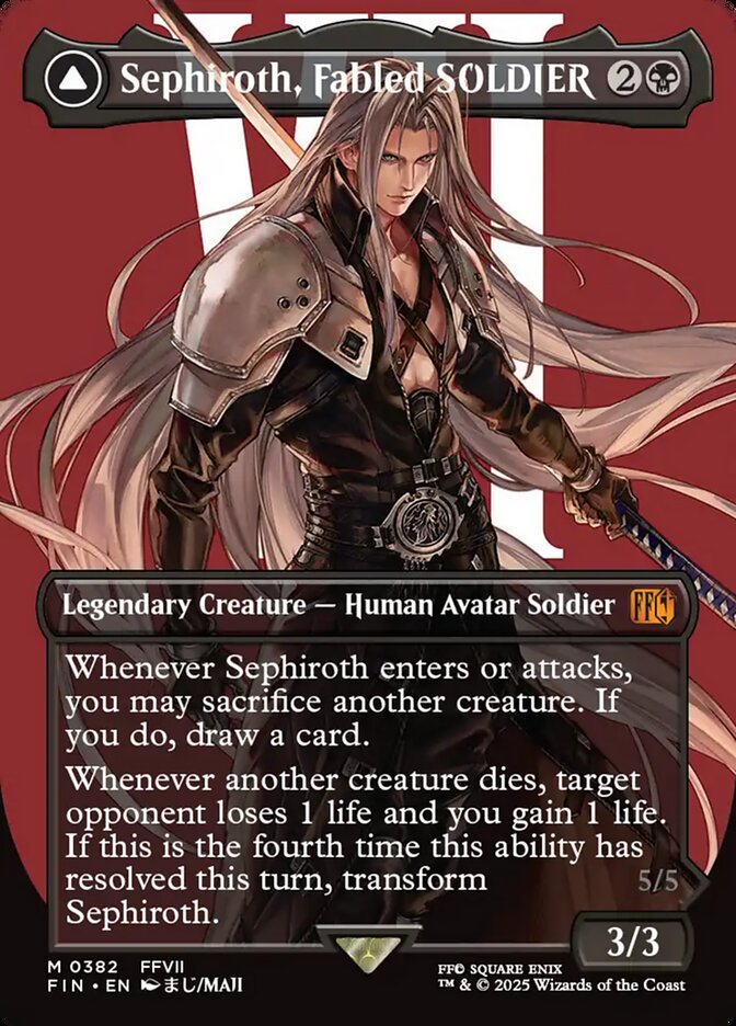Sephiroth, Fabled SOLDIER // Sephiroth, One-Winged Angel 382/309 (FINAL FANTASY)  - Borderless