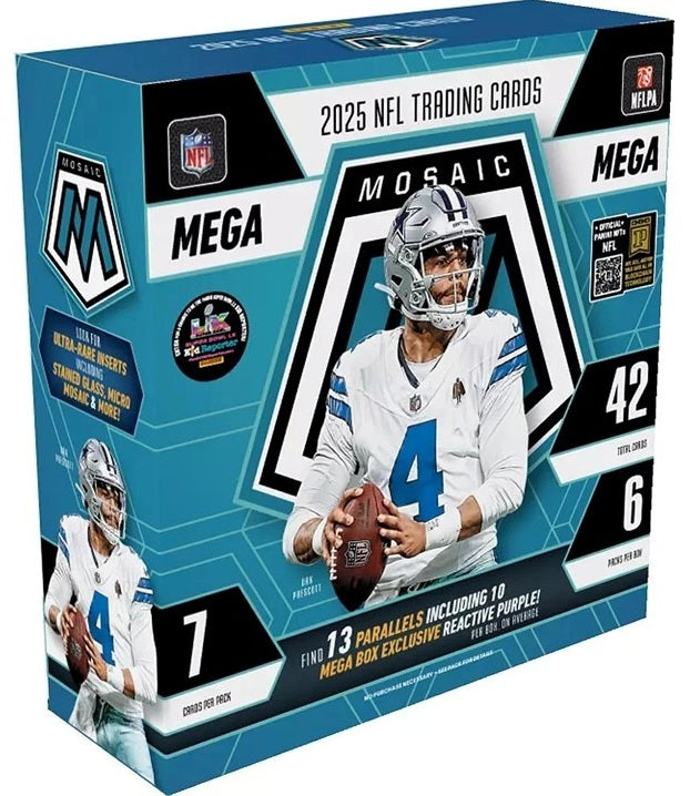 2025 Panini Mosaic Football NFL Cards Mega Box