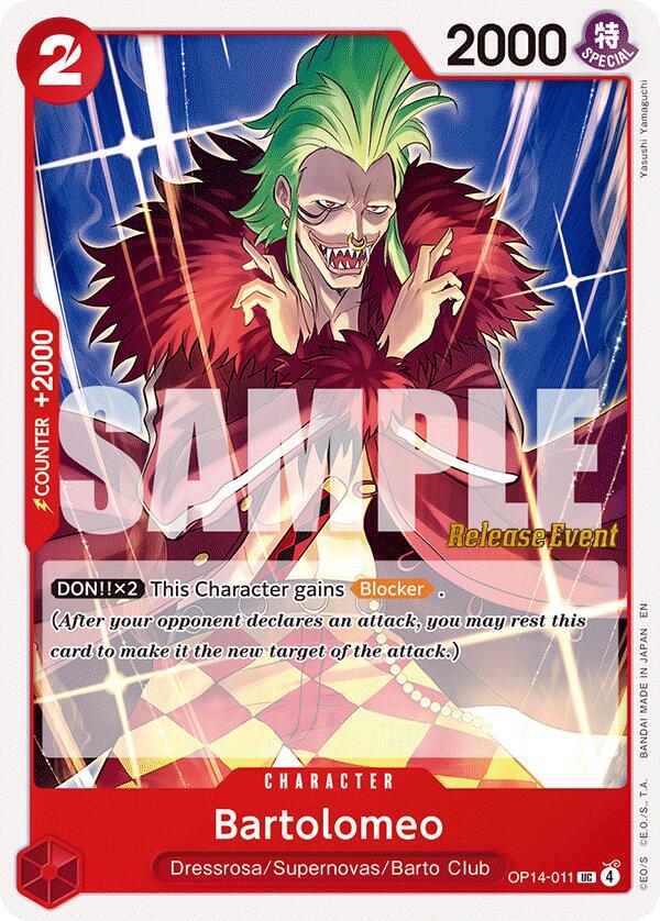 Bartolomeo OP14-011 (The Azure Sea's Seven Release Event Cards) 