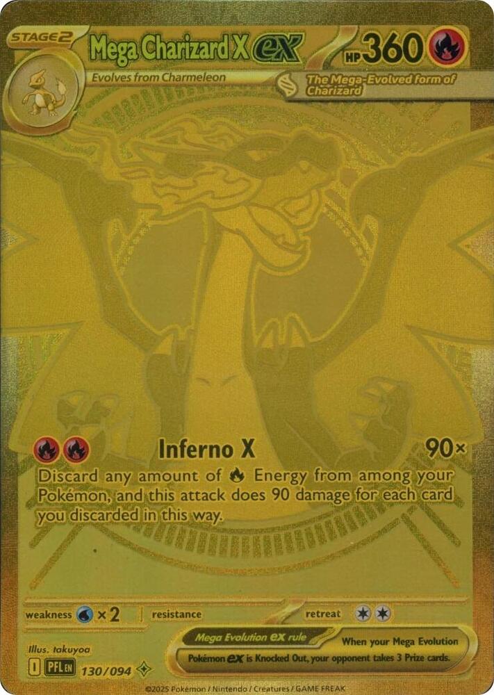 Mega Charizard X ex 130/094 (ME02: Phantasmal Flames)  - Holofoil