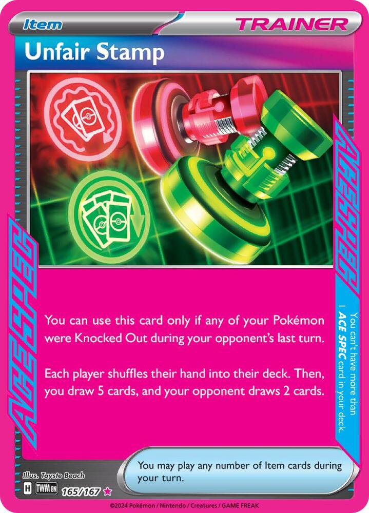 Unfair Stamp 165/167 (SV06: Twilight Masquerade)  - Holofoil