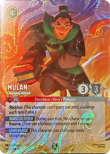 Mulan, Charging Ahead Foil 3 (Disney Lorcana Promo Cards)  - Cold Foil