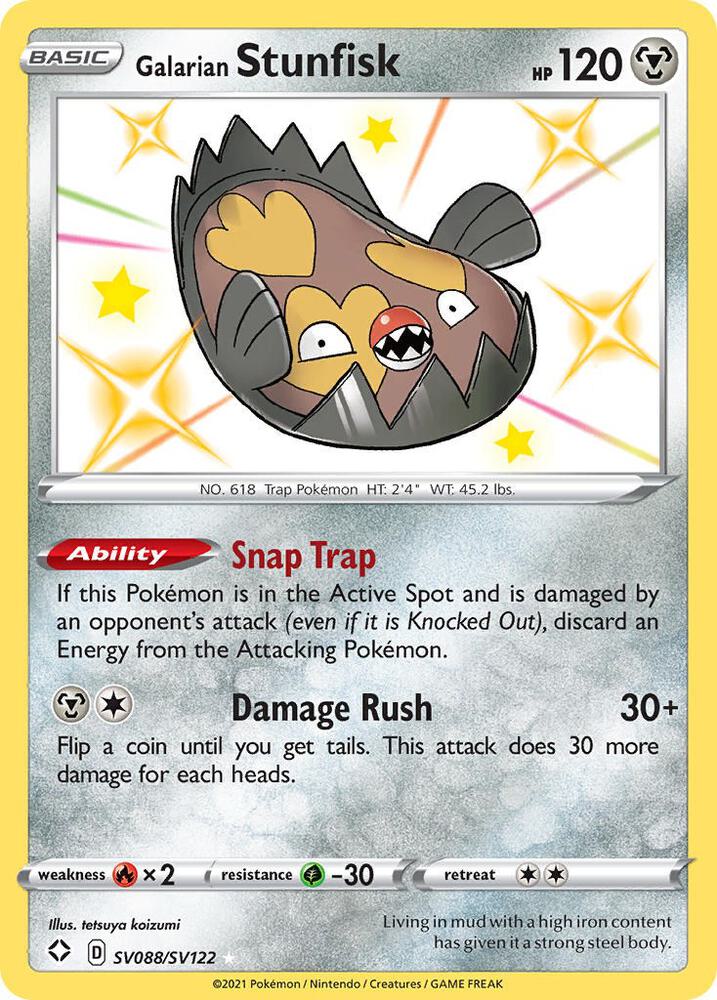 Galarian Stunfisk SV088/SV122 (Shining Fates: Shiny Vault)  - Holofoil