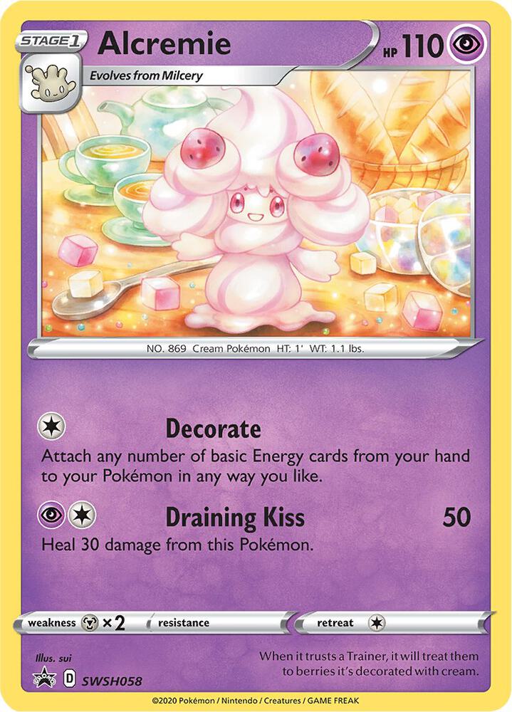Alcremie SWSH058 (SWSH: Sword & Shield Promo Cards)  - Holofoil