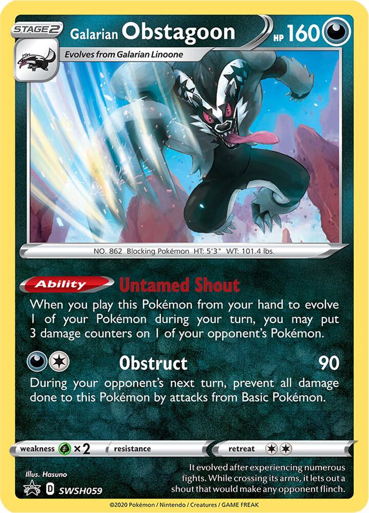 Galarian Obstagoon SWSH059 (SWSH: Sword & Shield Promo Cards)  - Holofoil