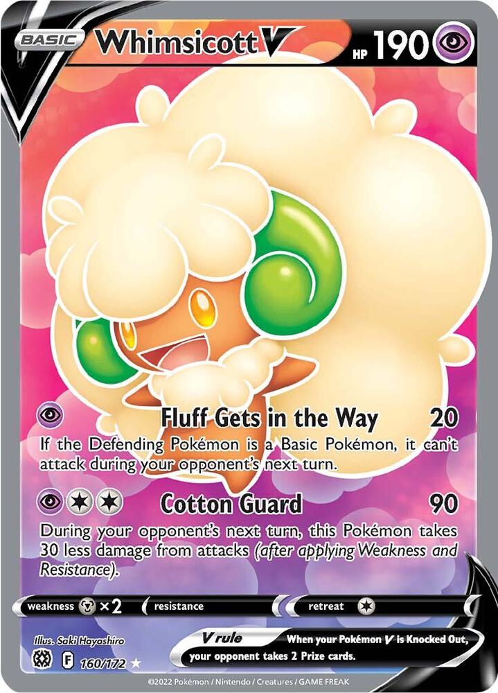 Whimsicott V 160/172 (SWSH09: Brilliant Stars)  - Holofoil