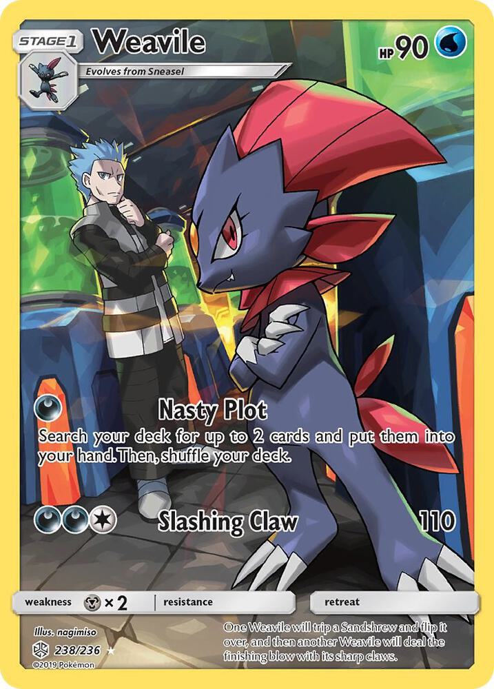 Weavile Secret 238/236 (SM - Cosmic Eclipse)  - Holofoil