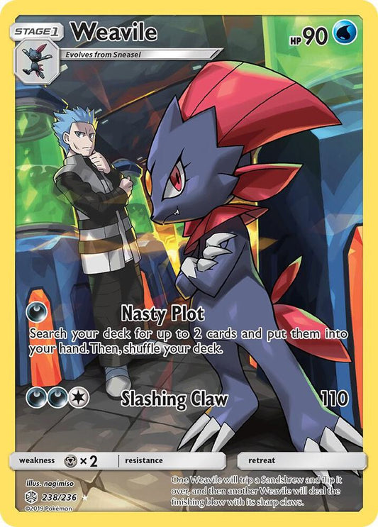 Weavile Secret 238/236 (SM - Cosmic Eclipse)  - Holofoil