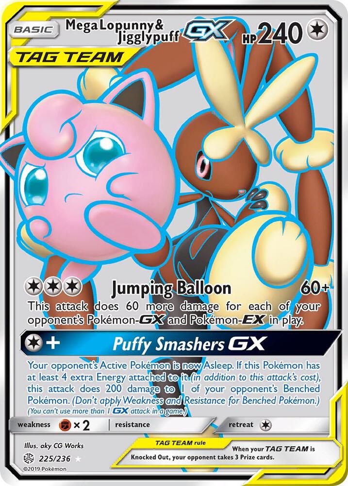 Mega Lopunny and Jigglypuff GX 225/236 (SM - Cosmic Eclipse)  - Holofoil