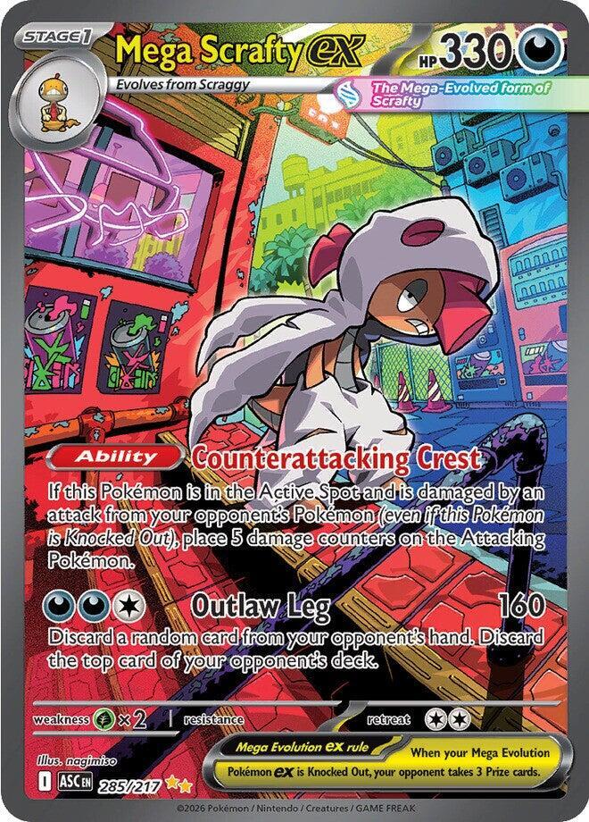 Mega Scrafty ex 285/217 (ME: Ascended Heroes)  - Holofoil