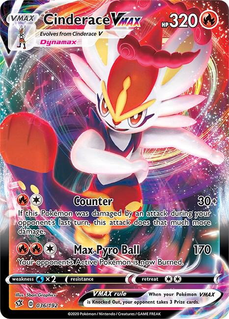 Cinderace VMAX 036/192 (SWSH02: Rebel Clash)  - Holofoil