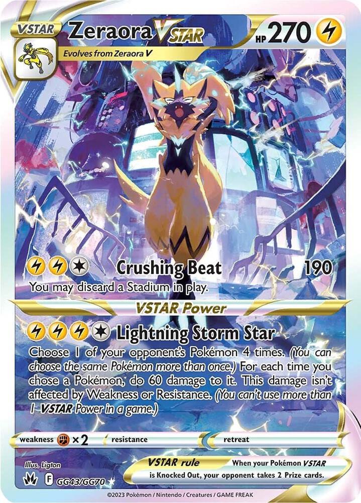 Zeraora VSTAR GG43/GG70 (SWSH: Crown Zenith: Galarian Gallery)  - Holofoil