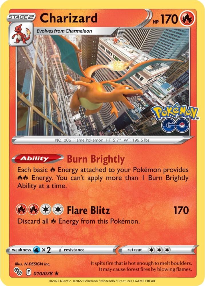 Charizard 010/078 (Pokemon GO)  - Holofoil