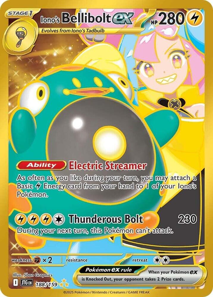 Iono's Bellibolt ex 188/159 (SV09: Journey Together)  - Holofoil