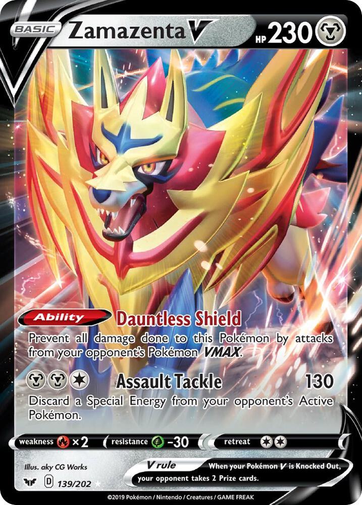 Zamazenta V 139/202 (SWSH01: Sword & Shield Base Set)  - Holofoil