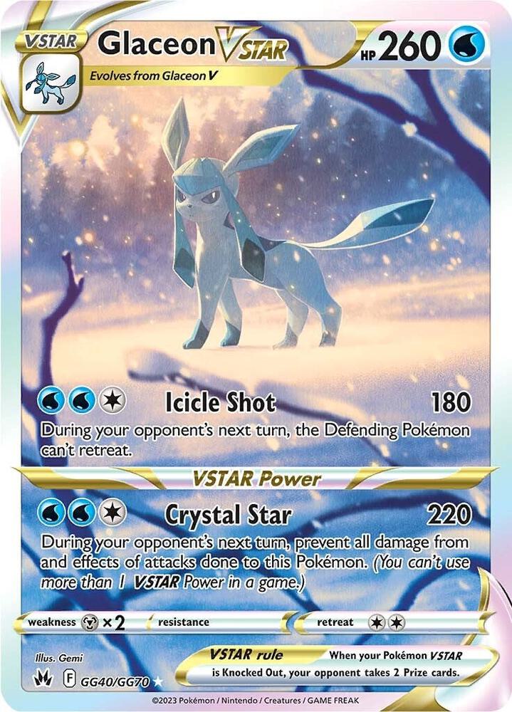 Glaceon VSTAR GG40/GG70 (Crown Zenith: Galarian Gallery)  - Holofoil