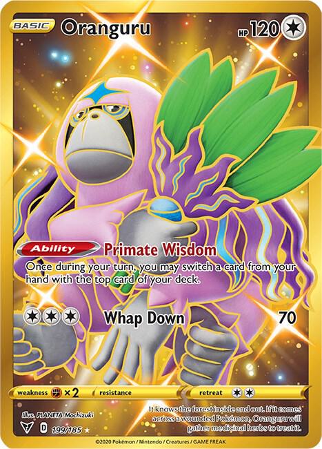 Oranguru Secret 199/185 (SWSH04: Vivid Voltage)  - Holofoil