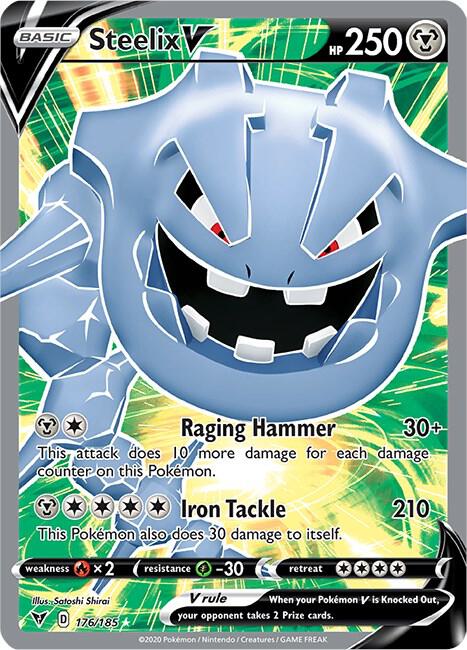 Steelix V Full Art 176/185 (SWSH04: Vivid Voltage)  - Holofoil