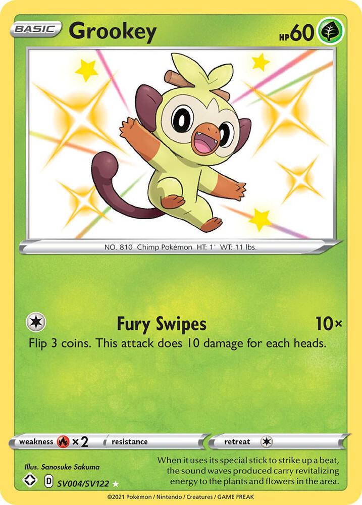 Grookey SV004/SV122 (Shining Fates: Shiny Vault)  - Holofoil