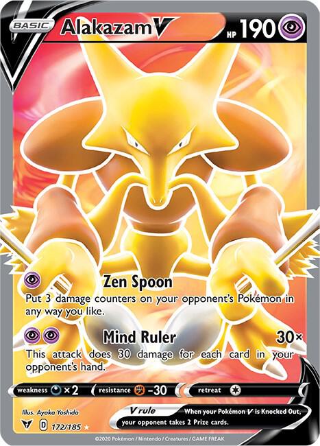 Alakazam V 172/185 (SWSH04: Vivid Voltage)  - Holofoil