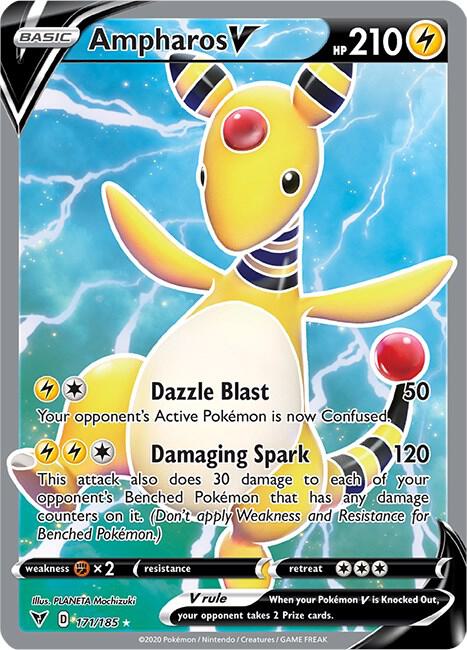 Ampharos V 171/185 (SWSH04: Vivid Voltage)  - Holofoil
