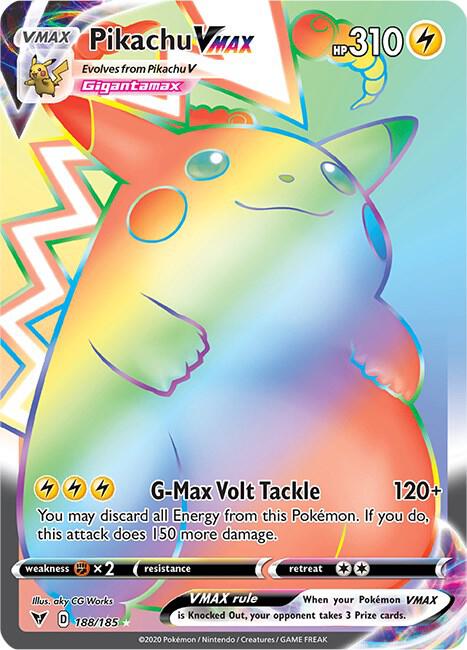 Pikachu VMAX Secret 188/185 (SWSH04: Vivid Voltage)  - Holofoil