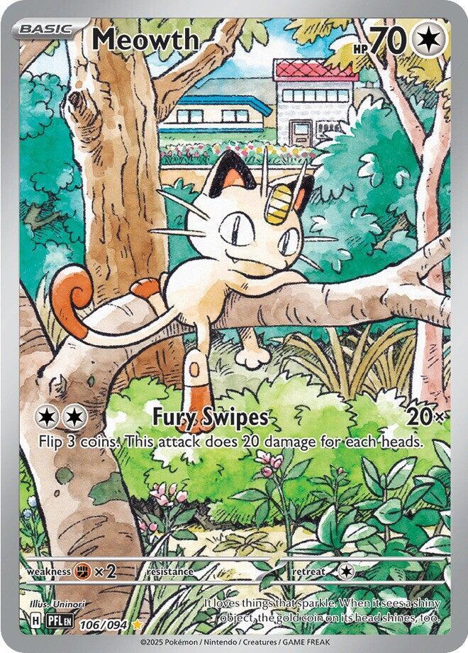 Meowth 106/094 (ME02: Phantasmal Flames)  - Holofoil