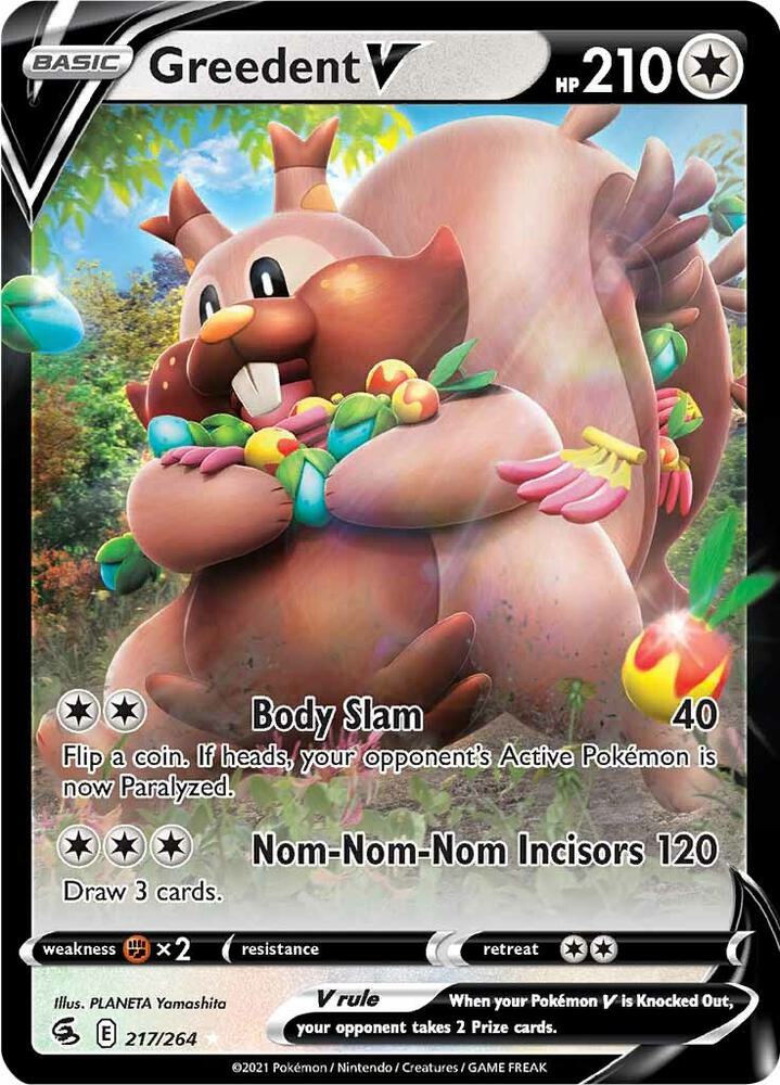 Greedent V 217/264 (SWSH08: Fusion Strike)  - Holofoil