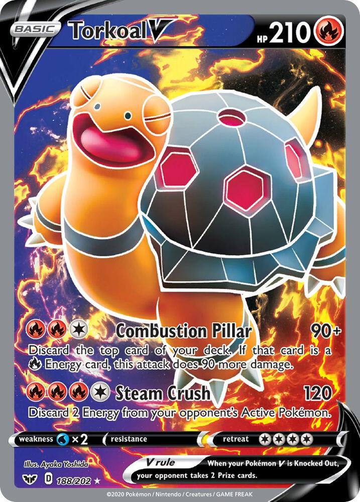 Torkoal V 188/202 (SWSH01: Sword & Shield Base Set)  - Holofoil