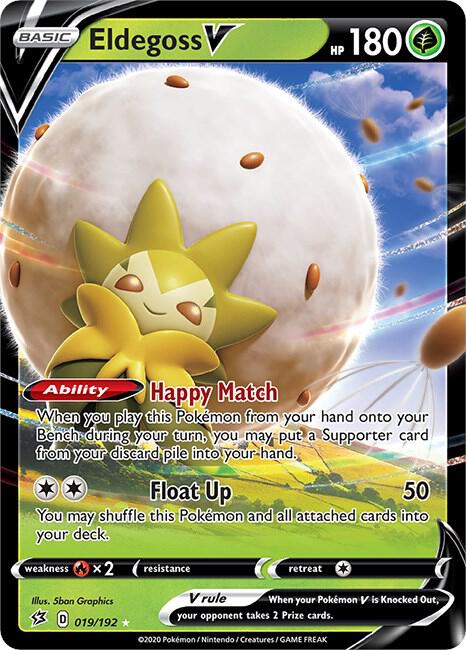 Eldegoss V 019/192 (SWSH02: Rebel Clash)  - Holofoil