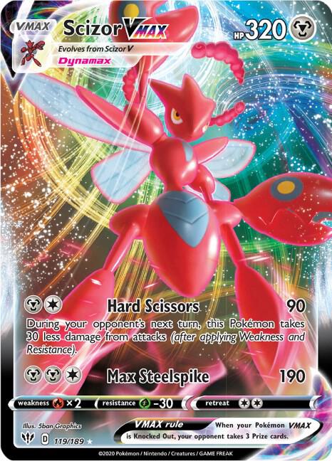 Scizor VMAX 119/189 (SWSH03: Darkness Ablaze)  - Holofoil