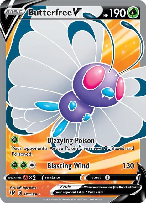 Butterfree V 177/189 (SWSH03: Darkness Ablaze)  - Holofoil