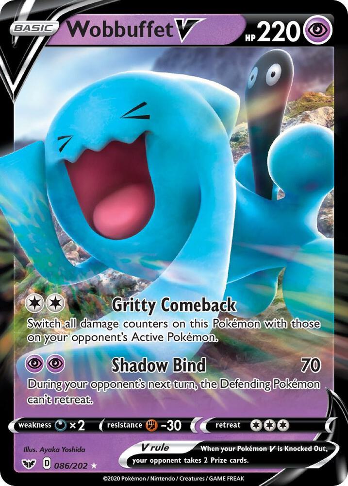 Wobbuffet V 086/202 (SWSH01: Sword & Shield Base Set)  - Holofoil