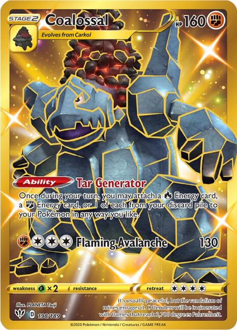 Coalossal Secret 198/189 (SWSH03: Darkness Ablaze)  - Holofoil