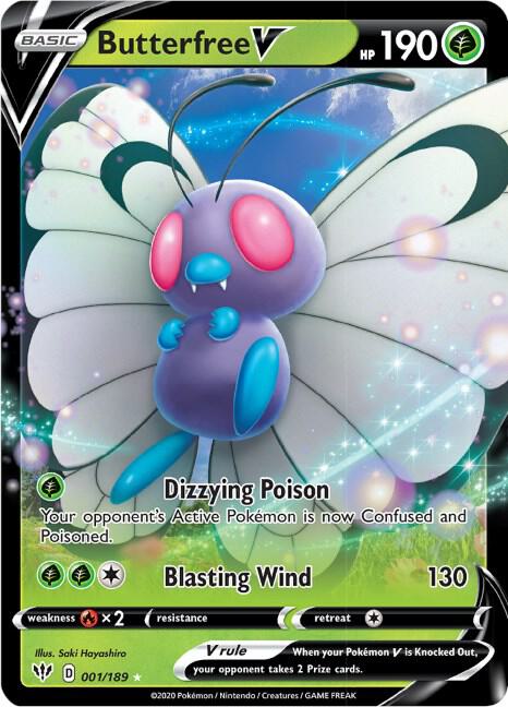 Butterfree V 001/189 (SWSH03: Darkness Ablaze)  - Holofoil