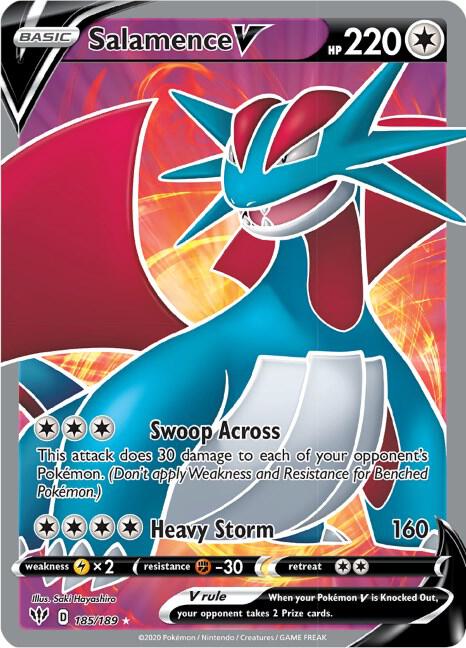 Salamence V 185/189 (SWSH03: Darkness Ablaze)  - Holofoil
