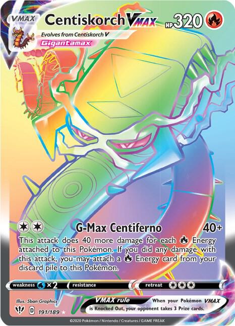 Centiskorch VMAX Secret 191/189 (SWSH03: Darkness Ablaze)  - Holofoil